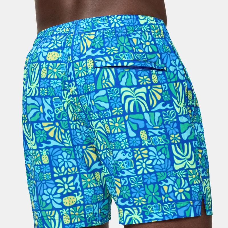 speedo Blue Men's Print Redondo Edge Volley Swimming Trunks for Men | Best Price UAE